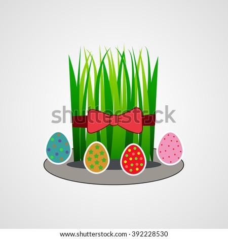 Novruz, newroz, nevruz, navruz, nevrooz, newrooz semeni, holiday vector icon with colorfull eggs