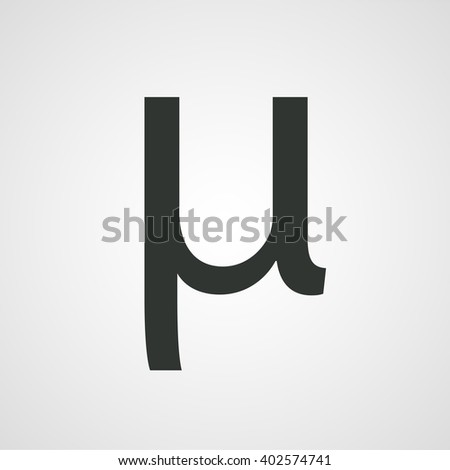 Mu sign, latin letter vector icon
