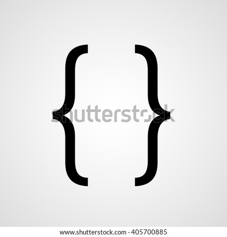 Left and right curly bracket sign icon
symbol