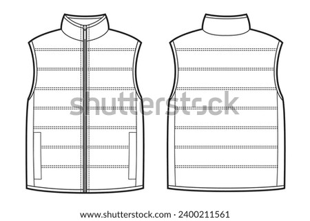 Vector illustration of kids down vest.