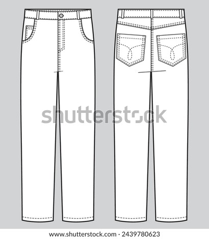 Denim man's white jeans mock up.