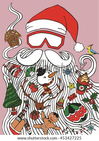 Santa mustache and his stuffs