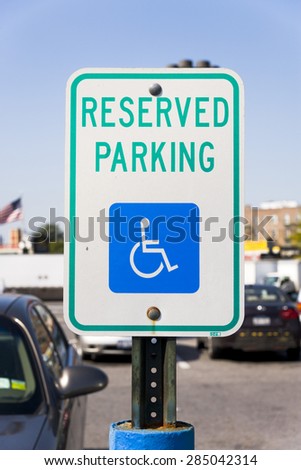 Reserved Parking or Handicapped Parking sign