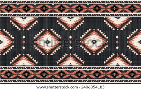 Navajo tribal vector seamless pattern. Native American ornament. Ethnic South Western decor style. Boho geometric ornament. blanket, rug. Woven carpet