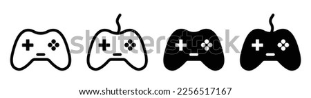 joystick icon set. video game controller icon. game console icon flat collections symbol sign, vector illustration	
