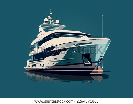 Realistic cruise ship layout. Luxury tourist transport vessel. Passenger ship Voyage, marine designation. Sea holidays, Yacht, transport design. Vector illustration