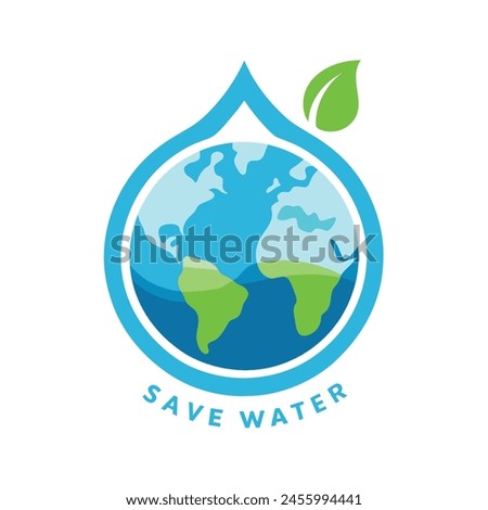 Every Drop Counts Save Water Save Earth | Save Lives Water Conservation Logo | Conserve Today Thrive Tomorrow