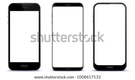 Black Smart Phones Vector Illustration