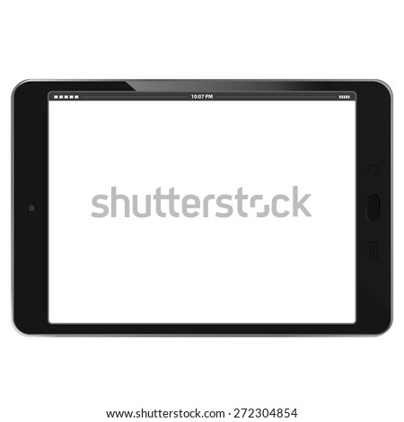 Horizontal Black Tablet Computer Vector illustration