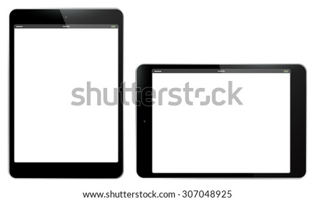 Tablet PC Vertical and Horizontal Vector Illustration. 