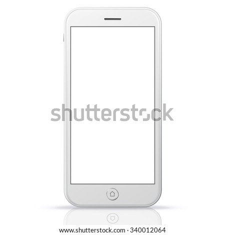 White Smart Phone Vector Illustration isolated on white.
