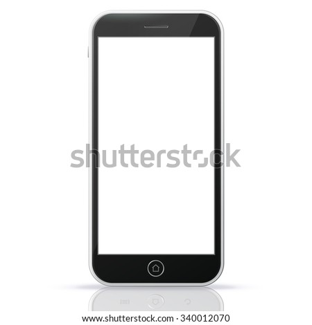 Black Smart Phone Vector Illustration isolated on white.
