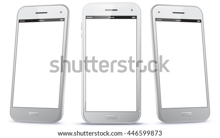 White Smart Phone Vector Illustration isolated on white.
