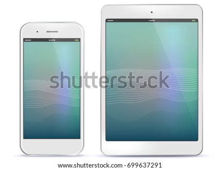 Mobile Phone and Tablet Computer Vector illustration With Abstract Screen