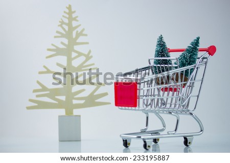 A supermarket trolley illustrating shopping for Christmas and New Year celebrations