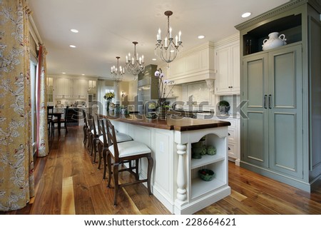 Kitchen in luxury home with large island