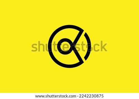 Minimal Awesome Trendy Professional Letter C Alpha Logo Design Template On Yellow Background