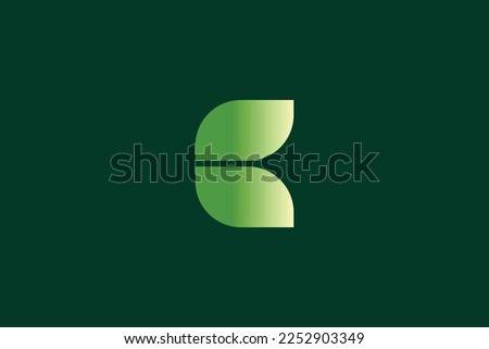 Minimal and creative letter B leaf logo on Black Background template