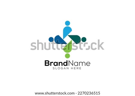 Health care man plus logo design template