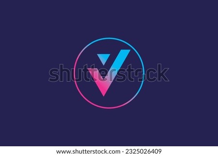 Colorful letter V growth logo design vector template