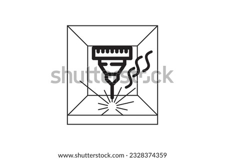 Laser cutting 3D CO2 icon design vector template Foto stock © 