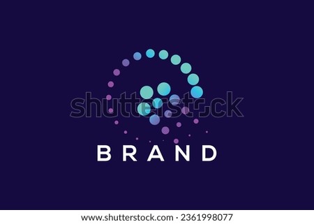 Trendy and minimal letter Q growth technology vector logo design