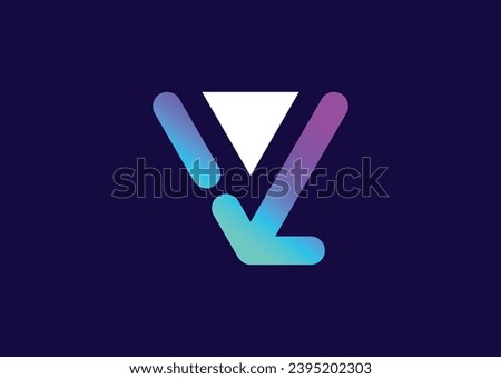 Professional letter V down arrow logo design vector template