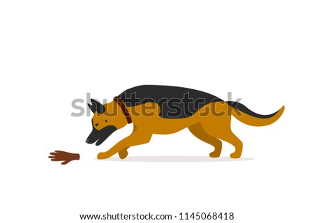 german shepherd mantrailing vector illustration graphic