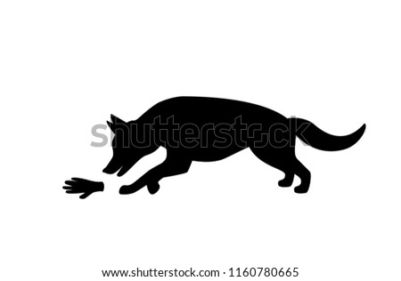 german shepherd mantrailing silhouette club logo isolated vector illustration