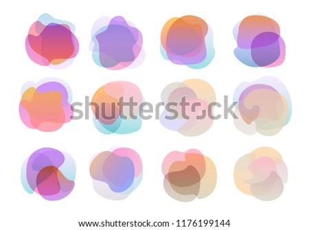 abstract twisted wavy gradient colored universal shapes set 