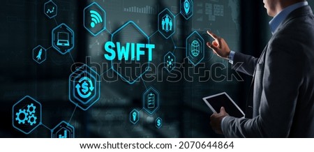 SWIFT. Society for Worldwide Interbank Financial Telecommunications. Financial Banking regulation concept Photo stock © 