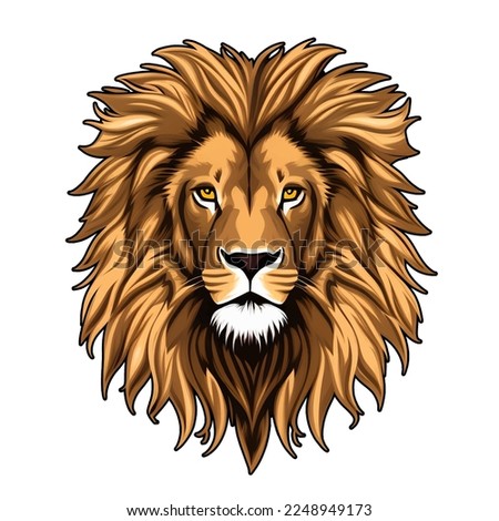 lion head drawn digital painting watercolor illustration