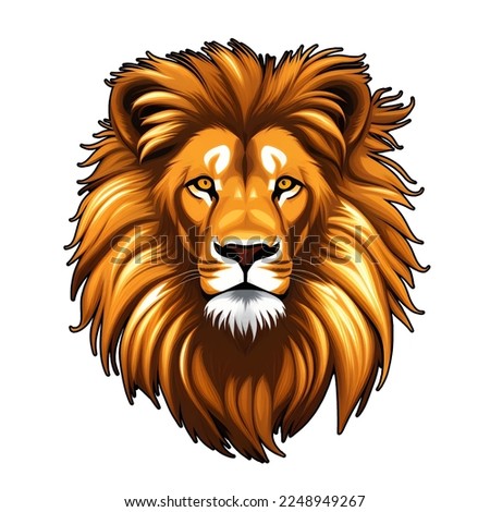 lion head drawn digital painting watercolor illustration