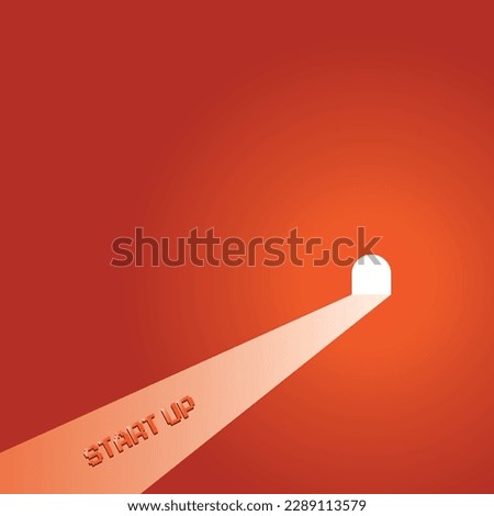 Light at the end of the tunnel concept vector. Startup symbol building future success. Eps10 illustration.