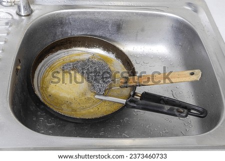 Similar – Image, Stock Photo Old used pan on rustic wood