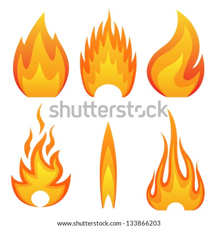 Illustration Of Flame Fire, Set. Vector. - 133866203 : Shutterstock