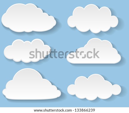Illustration messages in the form of clouds. Vector.