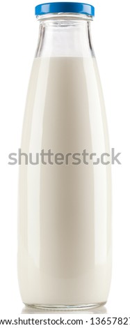 bottle of milk isolated on white background