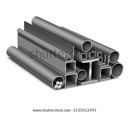 Rolled metal isolated on white background. Illustration vector