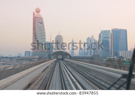 DUBAI, UNITED ARAB EMIRATES - MARCH 21: View of Dubai Metro, on March 21, 2011. Metro Trains operate in fully automatic mode without any drivers.