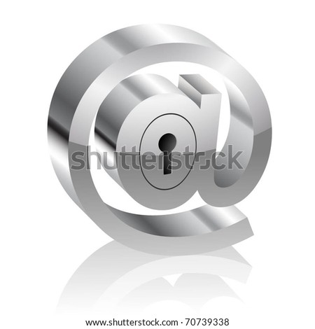 Illustration of the E-mail symbol with lock. Internet security concept. Vector.