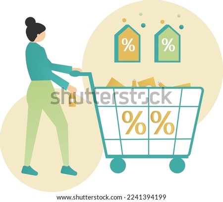 e-Commerce Shopping Cart Creative Illustration  
