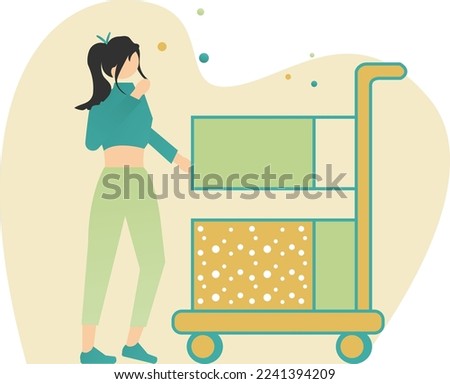 e-Commerce Shopping Cart Creative Illustration  