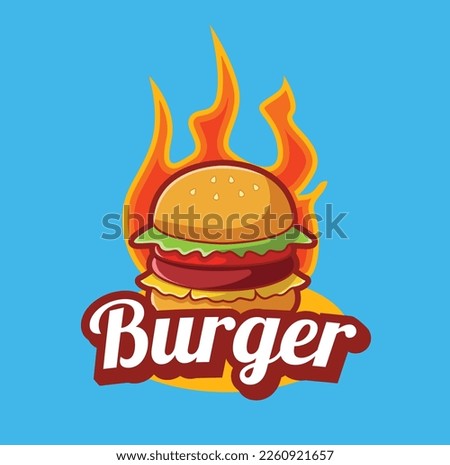 Vector burger illustration for logo template design