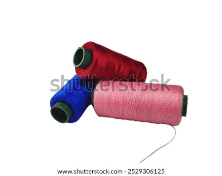 Similar – Image, Stock Photo Spooling up of yarn for knotting on a loom.