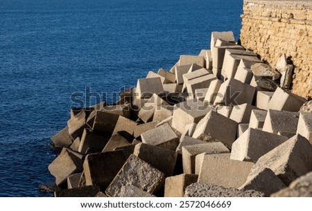 Similar – Image, Stock Photo Viewpoint with stone piles, Vrsic pass and Triglav Mountains