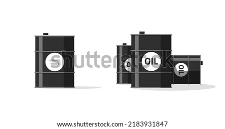Barrel or oil fuel icon vector or crude gasoline steel can and chemical container gallon flat cartoon graphic illustration isolated on white, metal petrol lubricant drum tank clipart image 