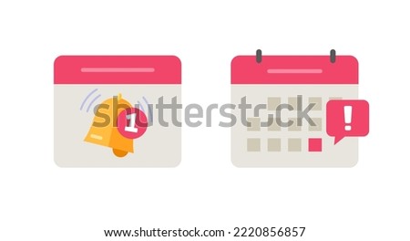 Deadline date event icon notice vector on calendar or important due reminder day appointment notification ui graphic, agenda schedule urgent time message alert, special meeting flat cartoon symbol 