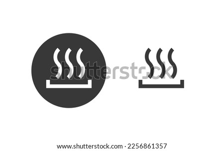 Heat preheat icon vector, simple heating thermal arrows pictogram black button graphic, heated ui line outline art clipart illustration element design circle label badge info sign, heater warm up 