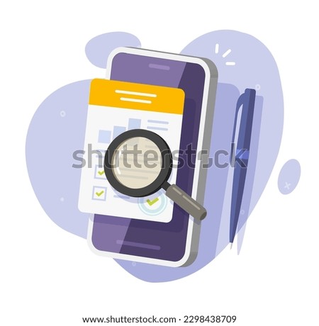 Cell phone audit research expertise analytics data icon 3d vector graphic illustration, digital web analyze checklist cellphone screen, smartphone kpi business stats analytics report image clipart